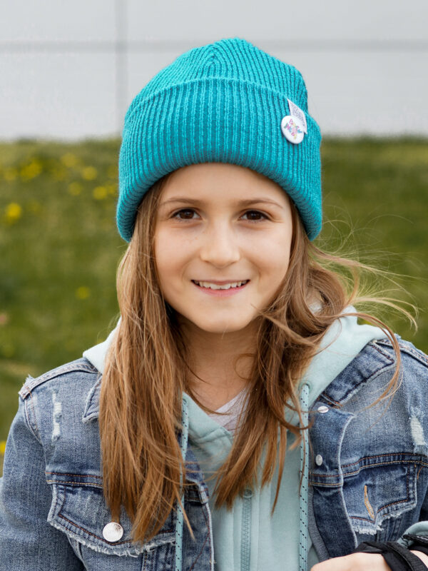 Czapka beanie dla dziecka logo kolorowe "Turkus" Czapka beanie dla dziecka logo kolorowe "Turkus"