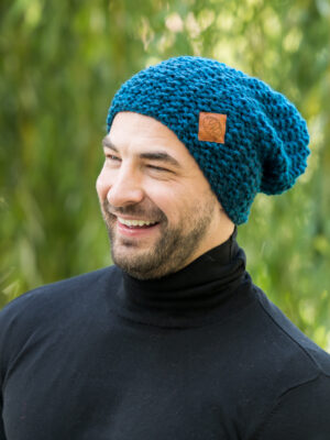 Męska czapka zimowa slouchy NEVERLAND "Morski"