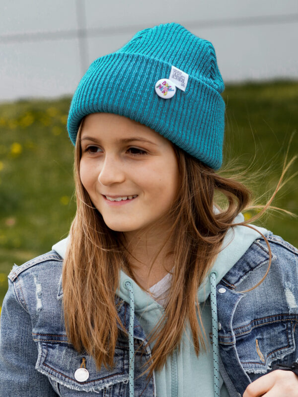 Czapka beanie dla dziecka logo kolorowe "Turkus" Czapka beanie dla dziecka logo kolorowe "Turkus"