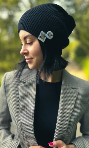 bawełniana czapka zimowa slouchy