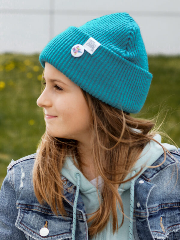 Czapka beanie dla dziecka logo kolorowe "Turkus" Czapka beanie dla dziecka logo kolorowe "Turkus"
