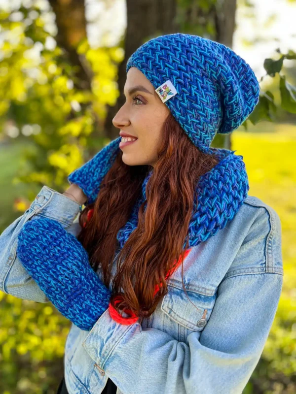 Czapka MERINO 66% "Niebieskości" EXPLORER