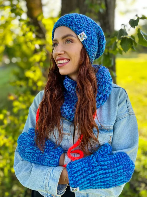 Czapka MERINO 66% "Niebieskości" EXPLORER