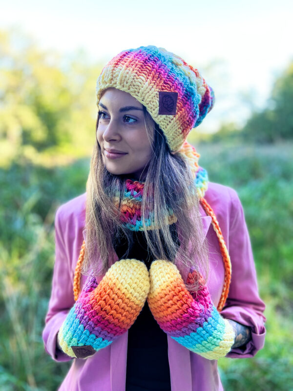 Czapka apres ski ENDORFINA “Cieniowane cytrusy”
