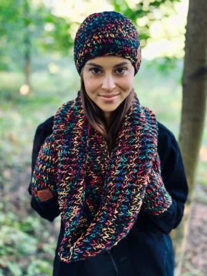 Komin MERINO 66% "Czarne czerwienie"