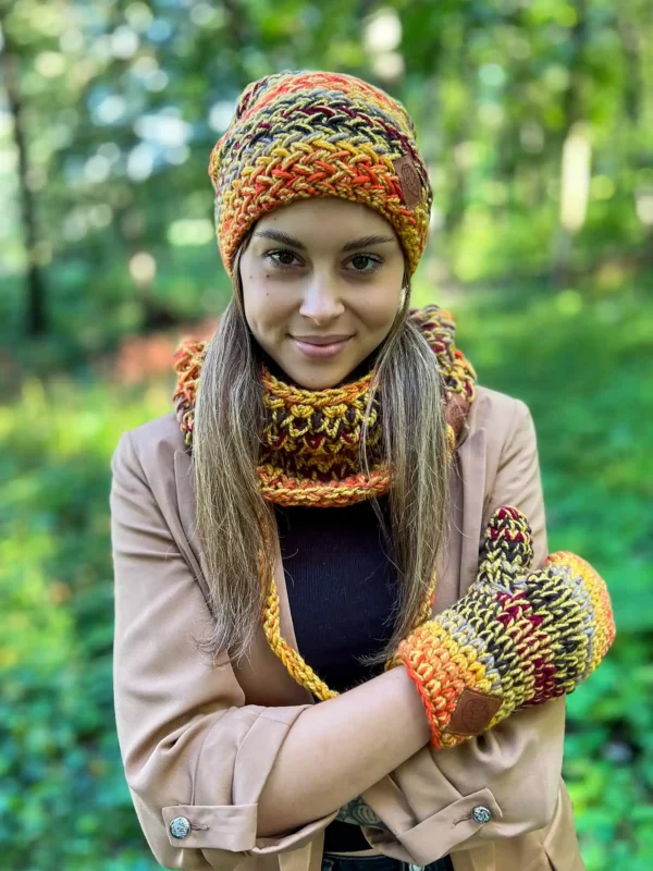 Ciepła czapka zimowa EXPLORER ,,Jasna jesień"