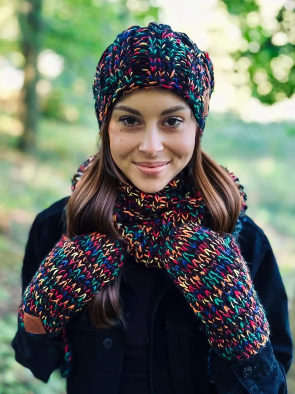 Komin MERINO 66% "Czarne czerwienie"