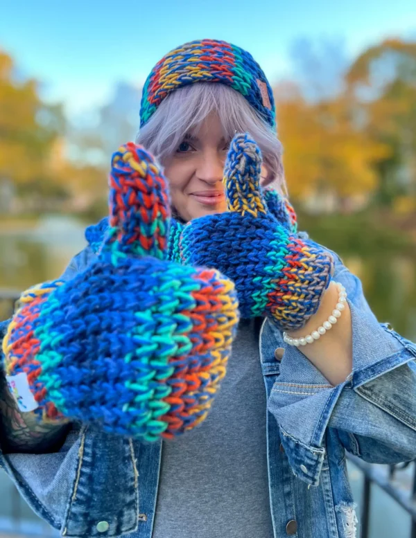 Rękawiczki MERINO 50% ,,Górski potok"