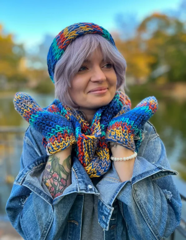 Rękawiczki MERINO 50% ,,Górski potok"