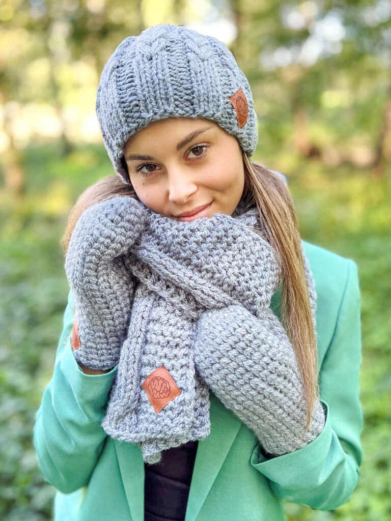 zimowy ręcznie robiony szalik