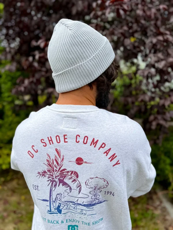 Męska bawełniana czapka beanie logo ekoskórka "Jasny szary"