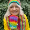 Kolorowa czapka ręcznie robiona EXPLORER ,,Tęcza"
