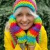 Kolorowa czapka ręcznie robiona EXPLORER ,,Tęcza"