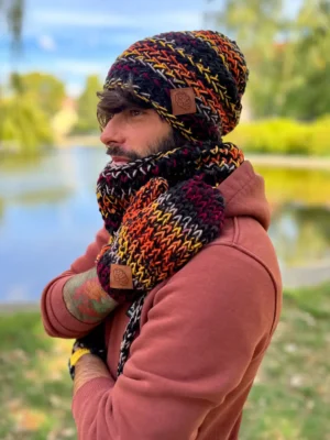 Męska czapka MERINO 50% ,,Ciemna jesień" EXPLORER