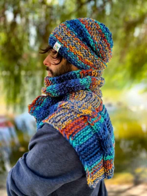 Męska czapka MERINO 50% "Górski potok" NEVERLAND