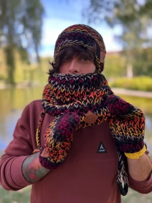 Męski mały komin MERINO 50% ,,Ciemna jesień"