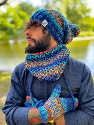 Męski mały komin MERINO 50% "Górski potok"