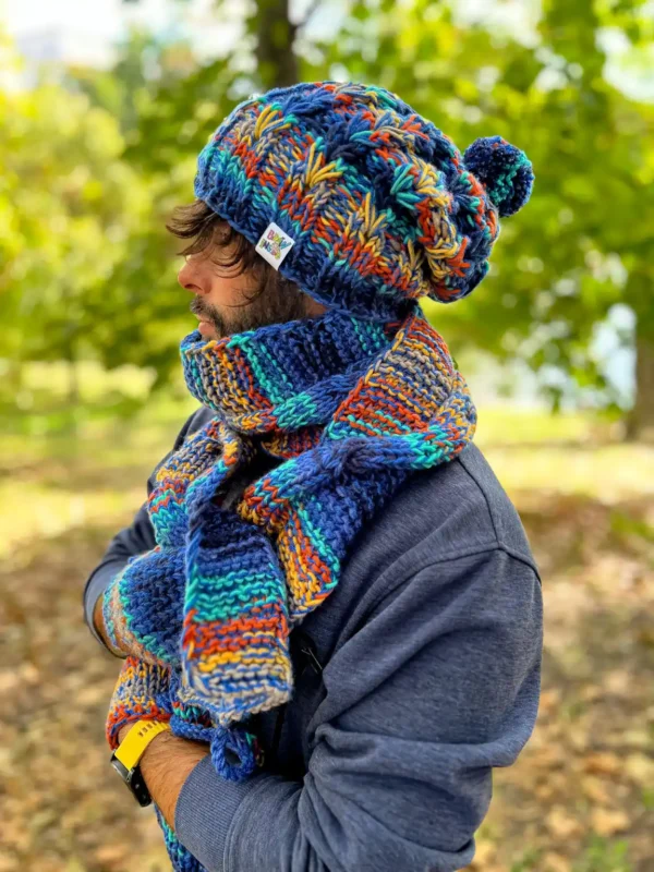 Męska czapka MERINO 50% "Górski potok" SMILE