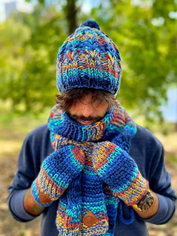 Męska czapka MERINO 50% "Górski potok" SMILE