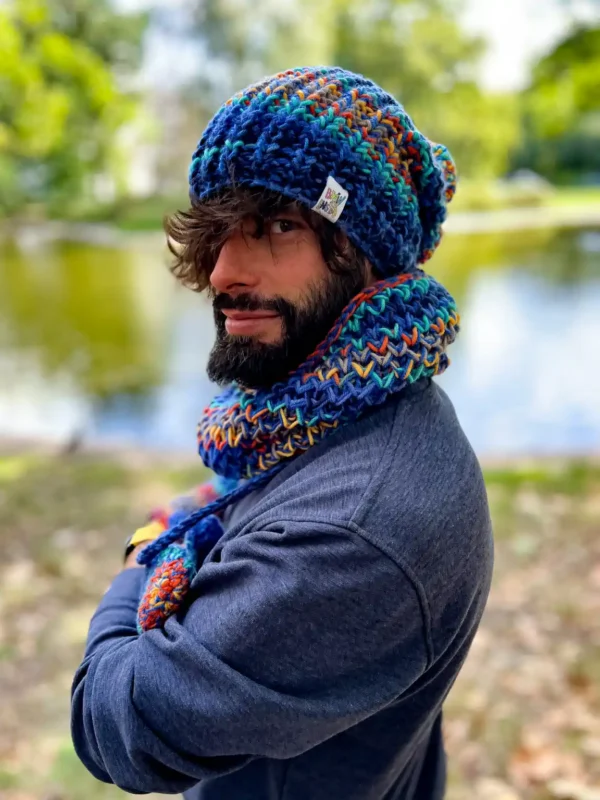 Męski mały komin MERINO 50% "Górski potok"