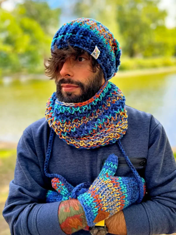 Męski mały komin MERINO 50% "Górski potok"