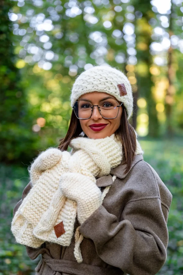 Rękawiczki MERINO "Beżowy ecru"
