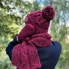 Męski szal MERINO "Bordo szalik"