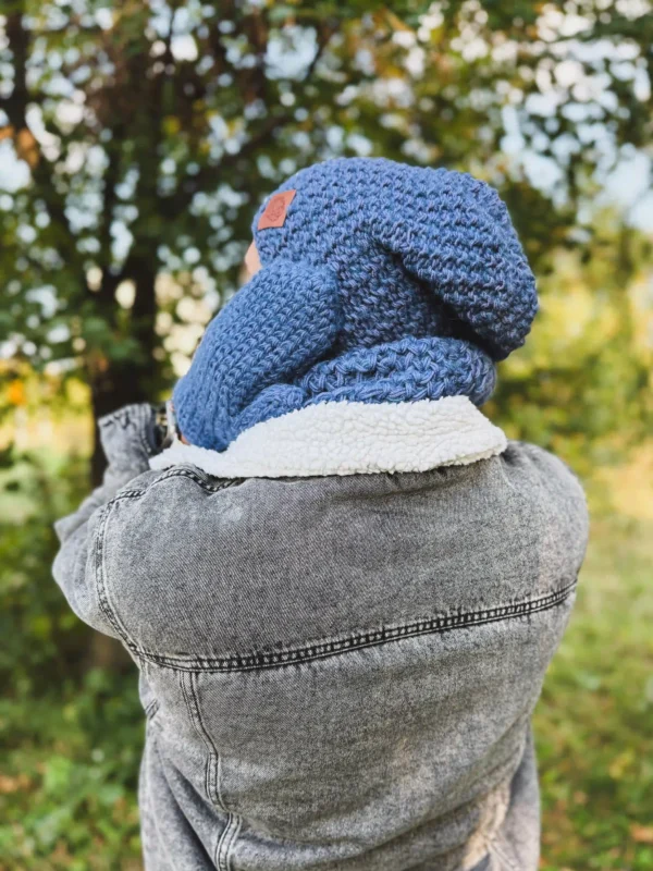 Męska czapka MERINO Neverland "Ciemny niebieski" + podszewka JEDWAB