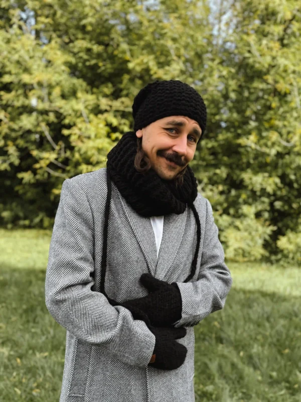 Męskie rękawiczki MERINO "Czarny"