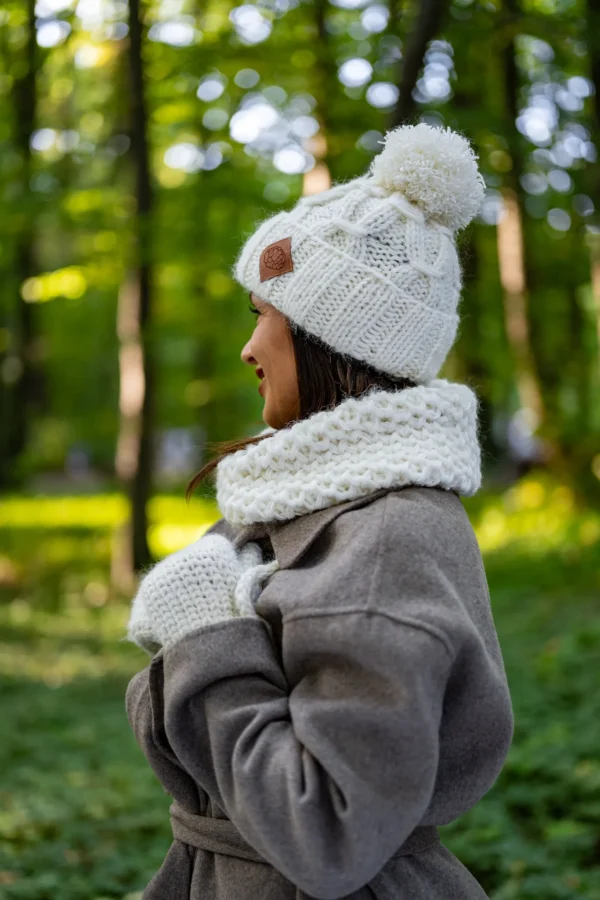 Czapka MERINO Euforia "Beżowy ecru"