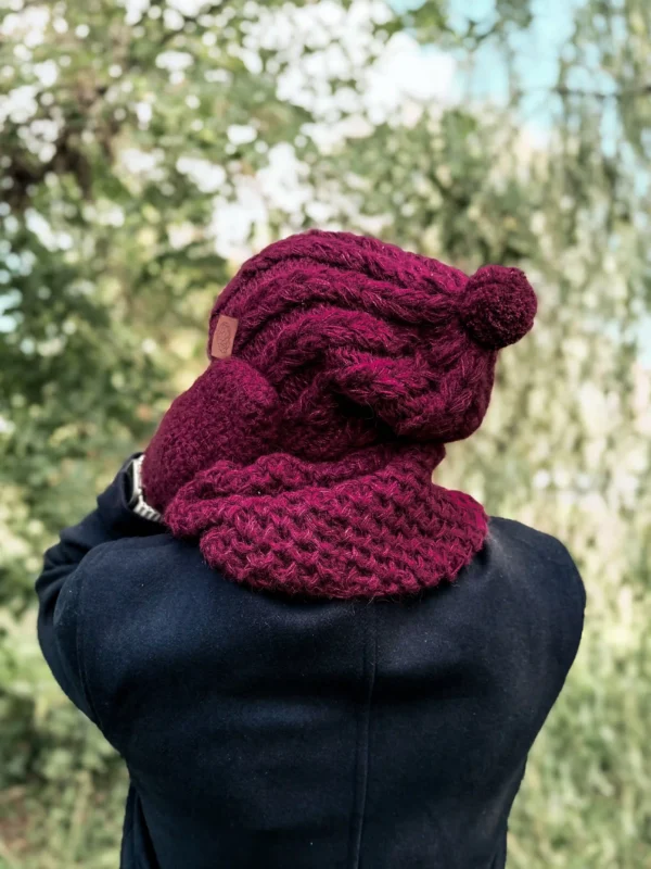 Męski mały komin MERINO "Bordo"