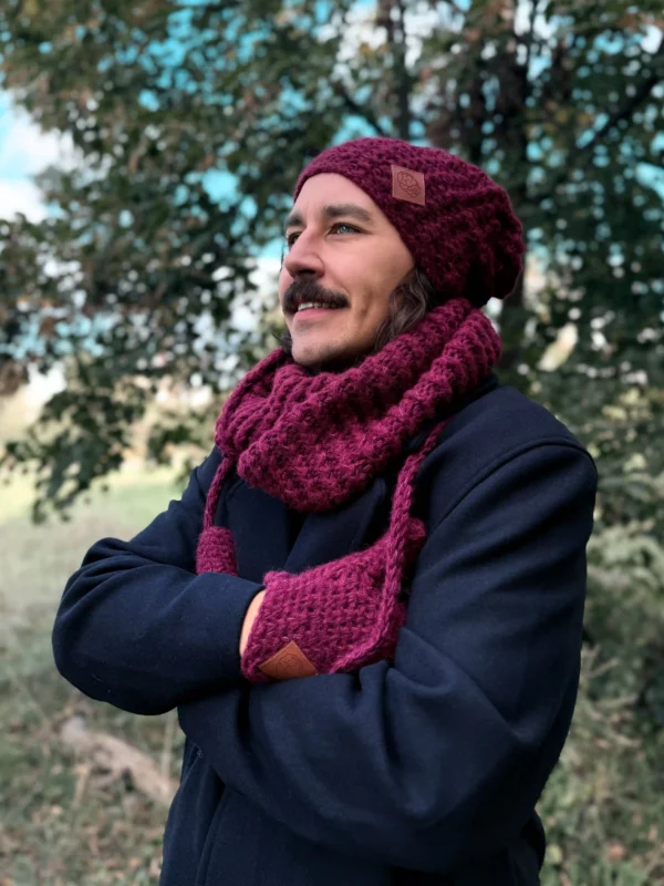 Męski komin MERINO "Bordo"