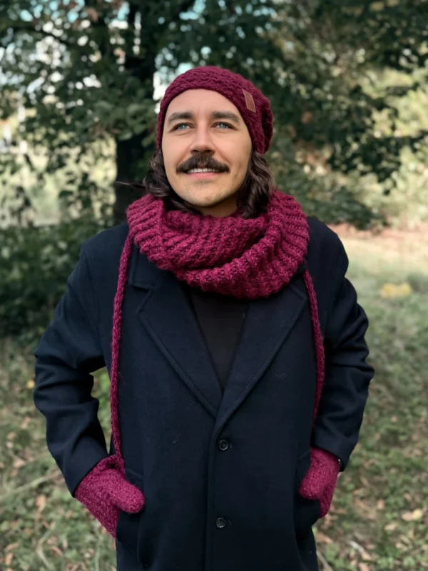 Męski komin MERINO "Bordo"