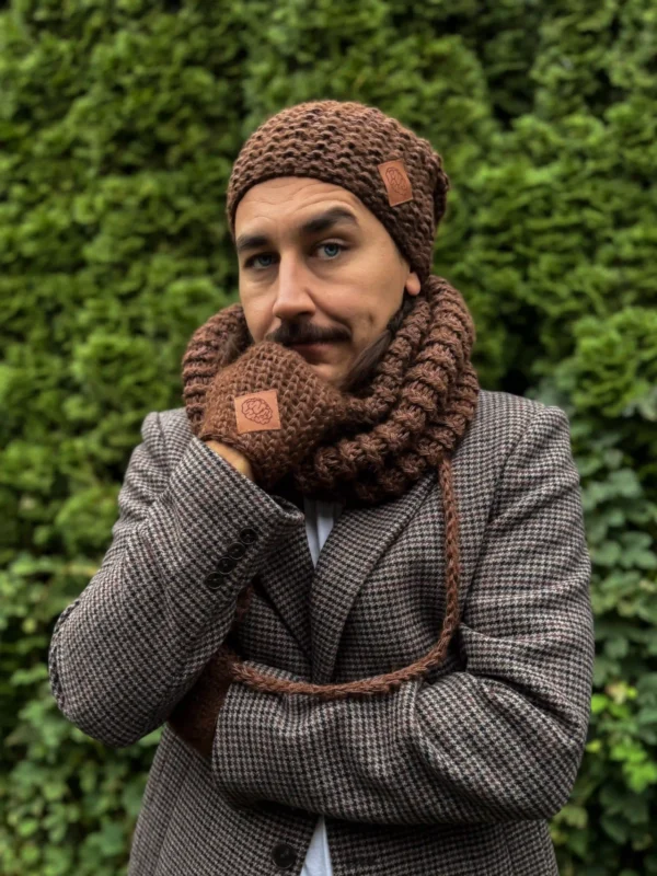 Męski komin MERINO "Brąz"