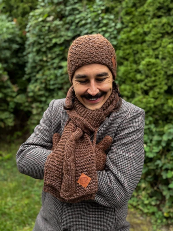 Męska czapka MERINO Explorer "Brąz"