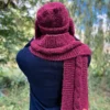 Męski szal MERINO "Bordo szalik"