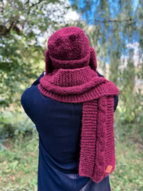 Męski szal MERINO "Bordo szalik"
