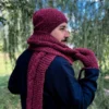 Męski szal MERINO "Bordo szalik"