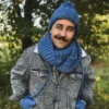 Męskie rękawiczki MERINO "Ciemny niebieski"