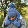 Męskie rękawiczki MERINO "Ciemny niebieski"
