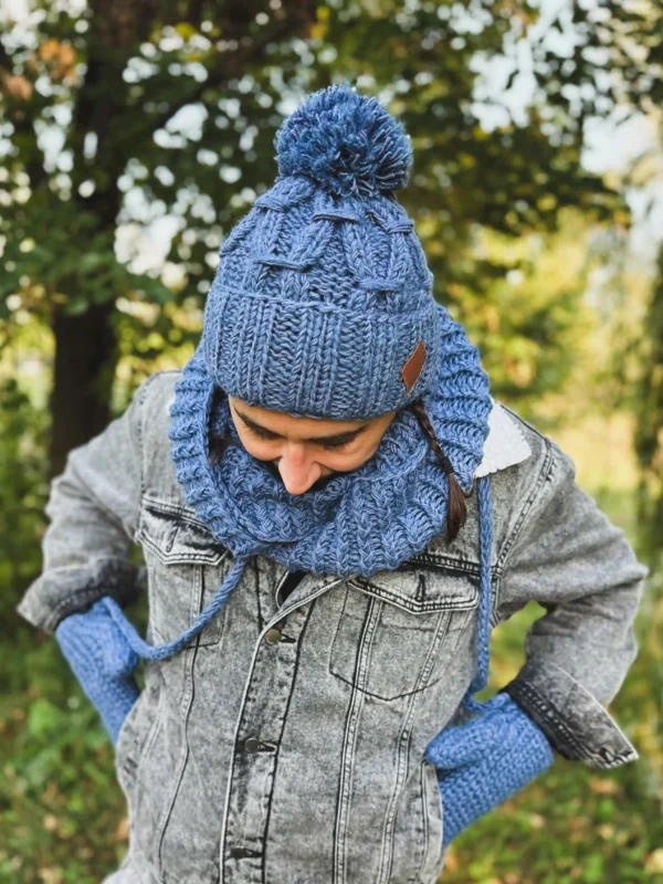 Męski komin MERINO "Ciemny niebieski"