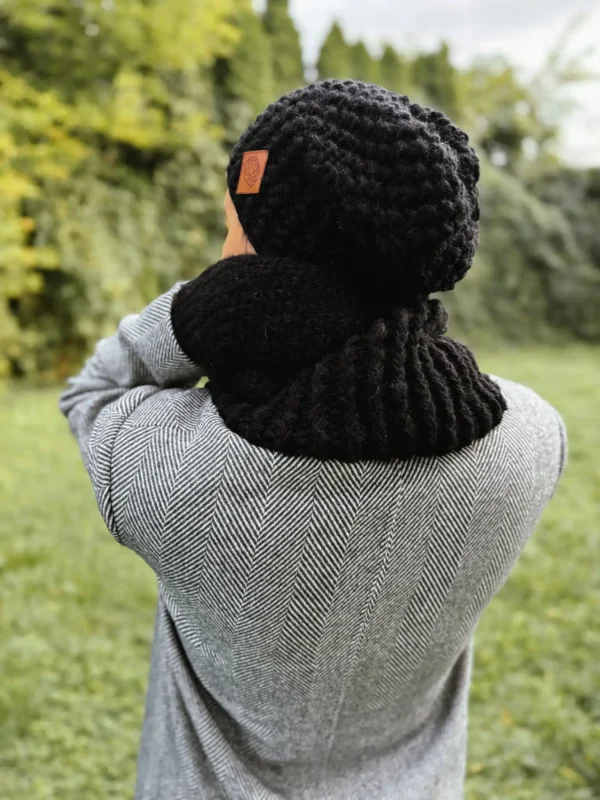Męski komin MERINO "Czarny"