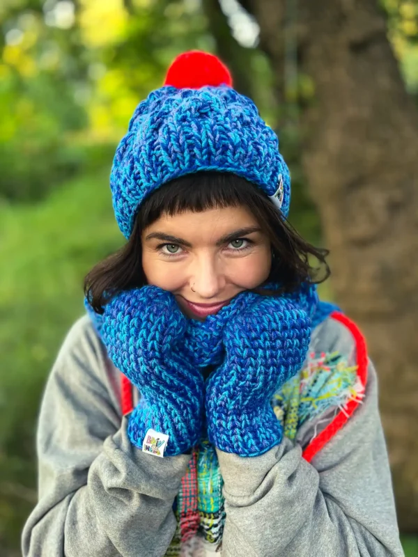 Rękawiczki MERINO 100% ,,Niebieskości"
