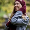 Czapka MERINO Hope "Bordo" + podszewka JEDWAB