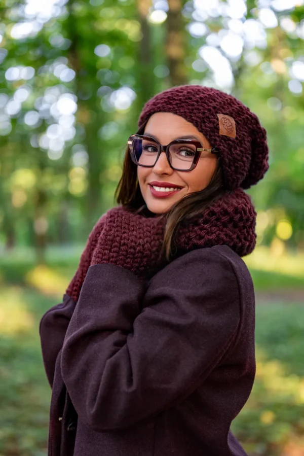 Mały komin MERINO  "Bordo"