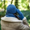 Czapka MERINO Hope  "Ciemny niebieski" + podszewka JEDWAB