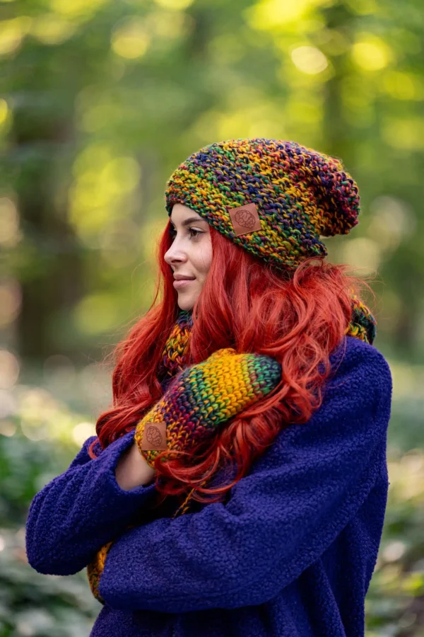Czapka MERINO 100% Neverland "Kolory" + podszewka BAWEŁNA