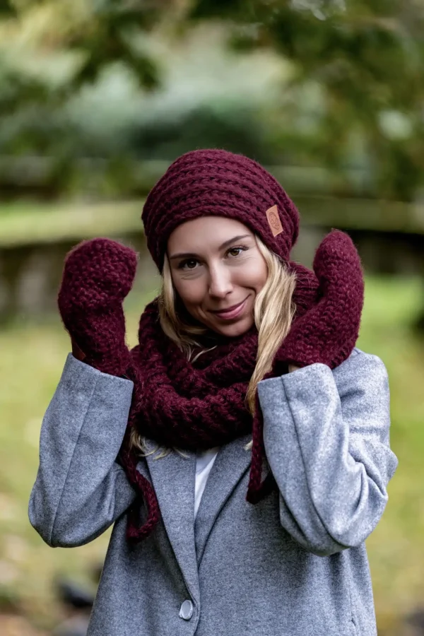 Komin MERINO "Bordo"