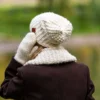 Czapka MERINO Neverland "Ecru" + podszewka JEDWAB