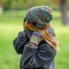 Czapka MERINO Neverland "Cukierki" + podszewka BAWEŁNA